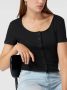 Levi's Zwart Katoenen T-Shirt met Knoopsluiting Black Dames - Thumbnail 6