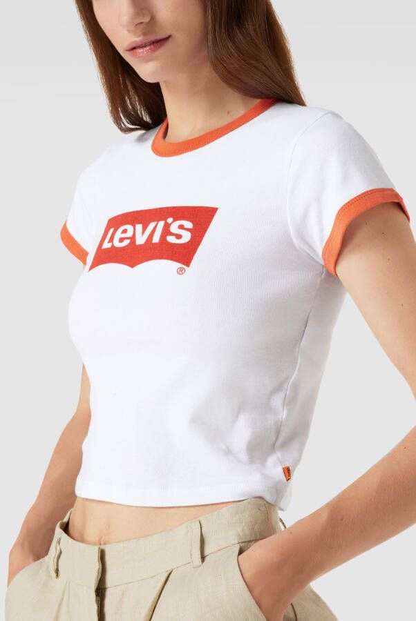 Levi's T-shirt met labelprint model 'Ringer'