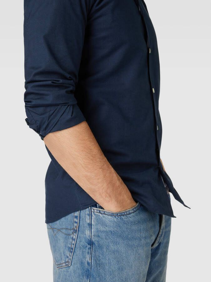 lindbergh Slim fit vrijetijdsoverhemd met opstaande kraag