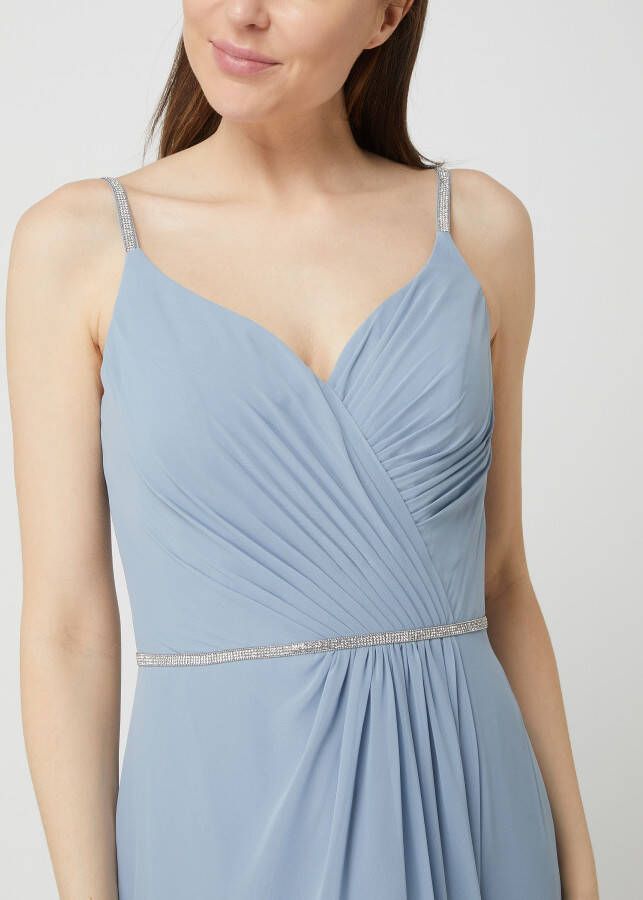 Luxuar Avondjurk van chiffon met siersteentjes - Foto 2