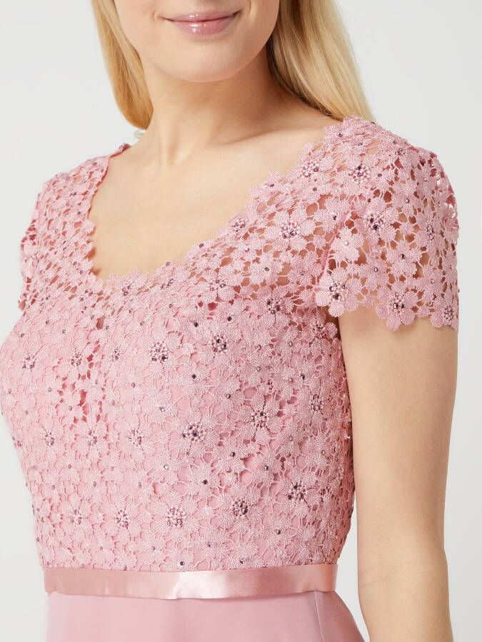 Luxuar Cocktailjurk met siersteentjes en bloemenborduursels - Foto 2