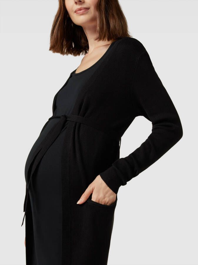 Mamalicious Gebreid zwangerschapsjack met stoffen riem - Foto 2
