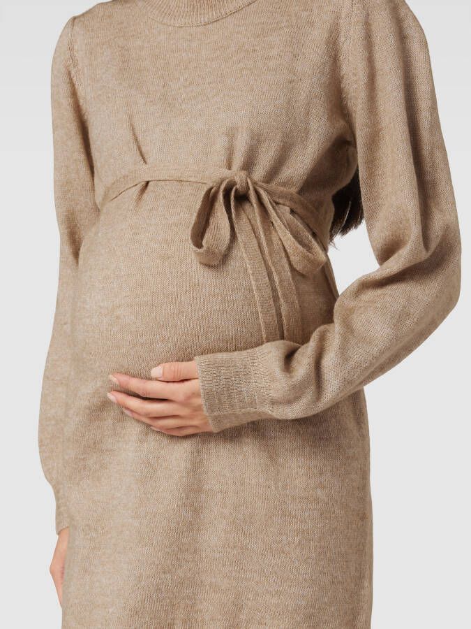 Mamalicious Gebreide zwangerschapsjurk met stoffen riem model 'NEWANNE'