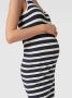 Mamalicious gestreepte zwangerschapsjurk MLMIA donkerblauw wit Dames Stretchkatoen Ronde hals M - Thumbnail 3