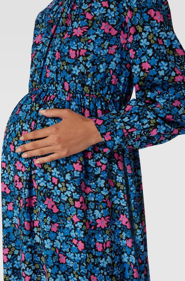 Mamalicious Zwangerschapsjurk met maxilengte en bloemenmotief model 'MLGENEVA'
