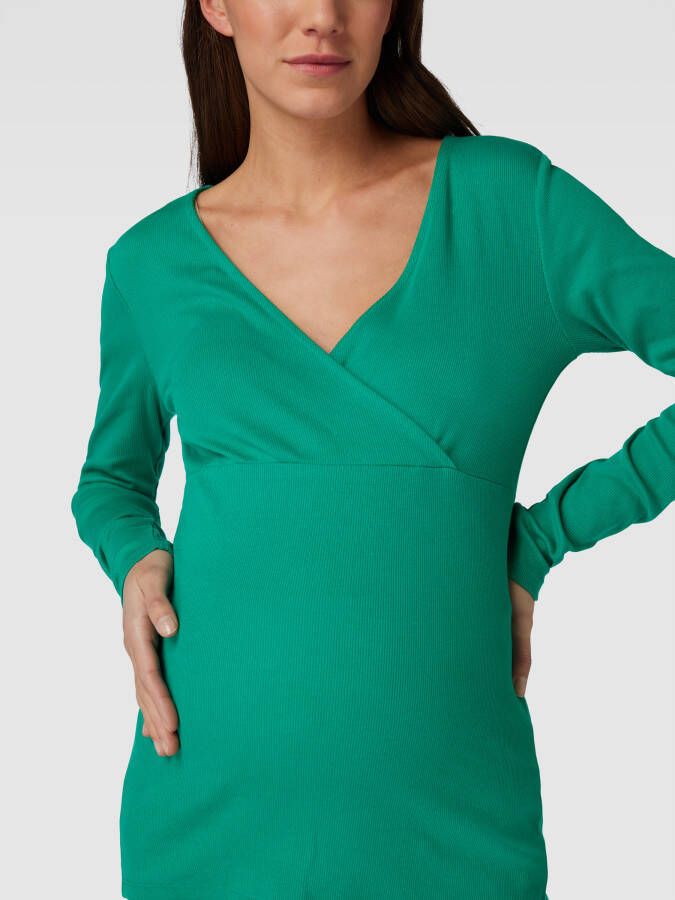 Mamalicious Zwangerschapsshirt met lange mouwen in wikkellook model 'Rosina' - Foto 3