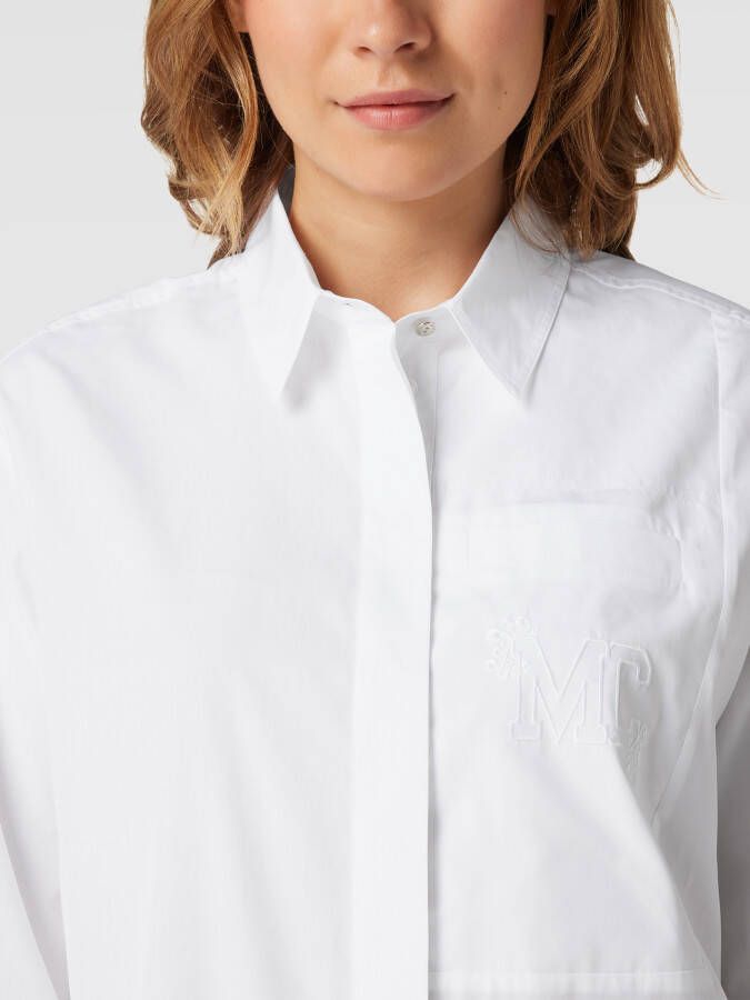 Marc Cain Cotton blouse with MC embroidery Wit Dames - Foto 3