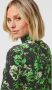 Marc Cain Turtleneck Shirt met Bloemendesign Green Dames - Thumbnail 4