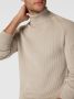Marc O'Polo ribgebreide coltrui met wol gray silk - Thumbnail 6