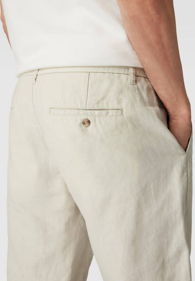 Marc O'Polo Korte broek van linnen met steekzakken opzij model 'Reso'