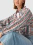 Marc O'Polo Check blouse with voluminous sleeves Wit Dames - Thumbnail 2