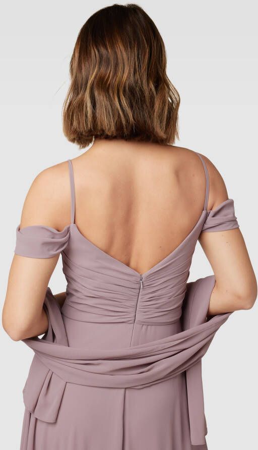 Mascara Maxi-jurk in effen design met plooien - Foto 2