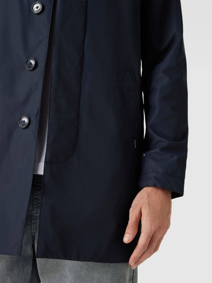 Matinique Lange jas met platte kraag model 'MAmiles Mac'