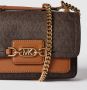 Michael Kors crossbody tas Heather XS met logoprint donkerbruin cognac - Thumbnail 5