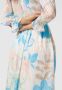 Mos Mosh gebloemde semi-transparante jurk Queem Botanic ivoor blauw zalm - Thumbnail 11