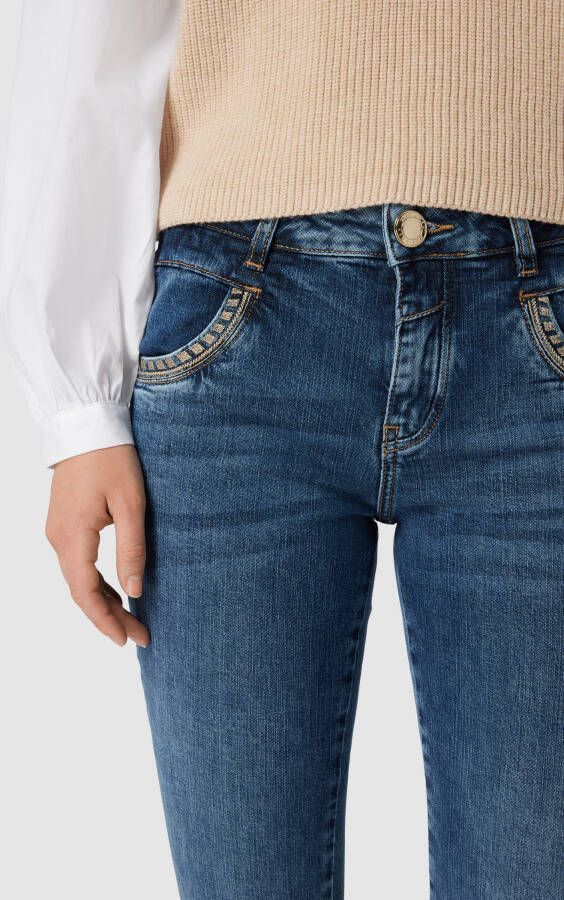 MOS MOSH Regular fit jeans met motief van effectgaren