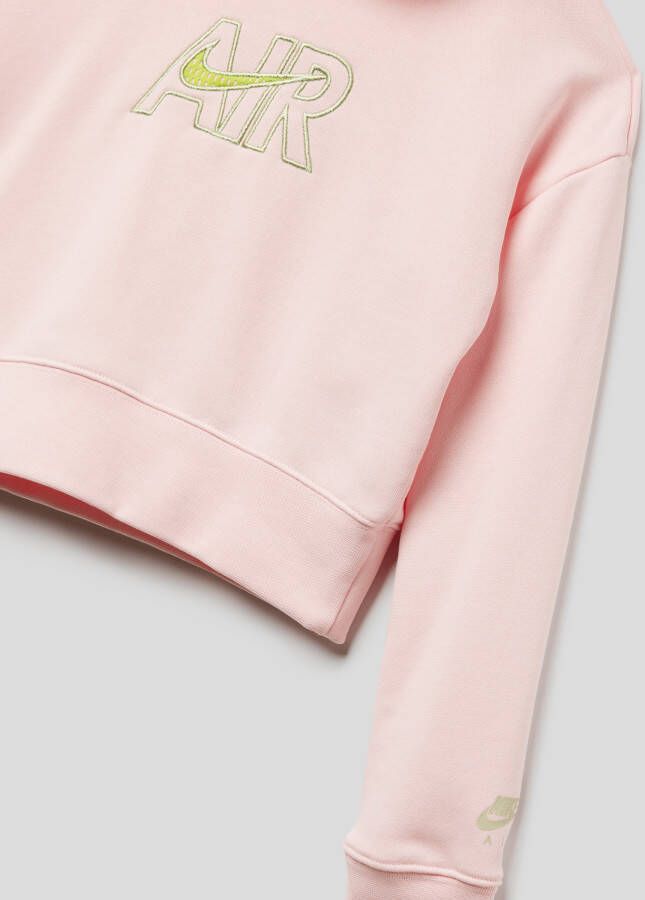 Nike Air Korte hoodie van sweatstof voor meisjes Roze