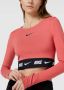 Nike Kort shirt met lange mouwen en logoprint model 'Crop Tape' - Thumbnail 3