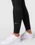 Nike One Glanzende legging met halfhoge taille voor dames Zwart - Thumbnail 8