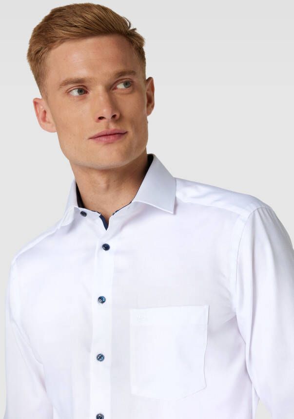 Olymp Modern fit zakelijk overhemd met borstzak model 'Global'