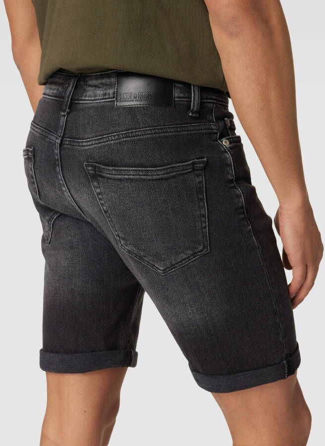 Only & Sons Jeansshorts met labelpatch