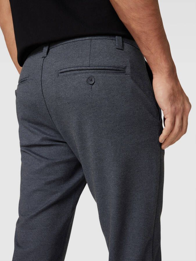Only & Sons Tapered fit stoffen broek met fijn all-over motief model 'Mark'