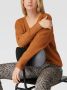 ONLY fijngebreide trui ONLRICA van gerecycled polyester bruin - Thumbnail 4