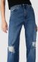 ONLY high waist wide leg jeans ONLJUICY Dark Medium Blue Denim - Thumbnail 8
