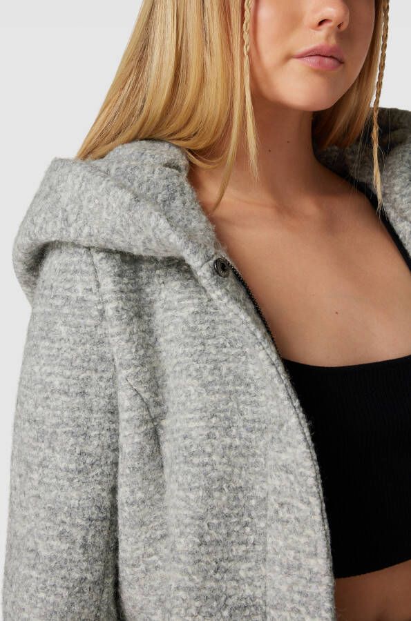 Only Lange jas met wol en capuchon model 'SEDONA'