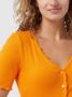ONLY ribgebreide top ONLLAILA met ruches oranje - Thumbnail 2