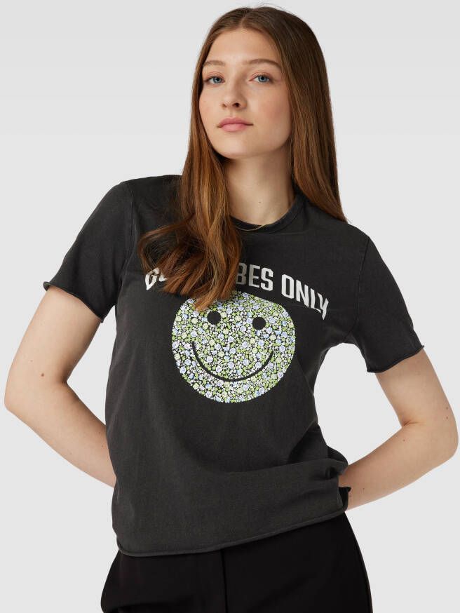 Only T-shirt van katoen met motiefprint model 'LISA'