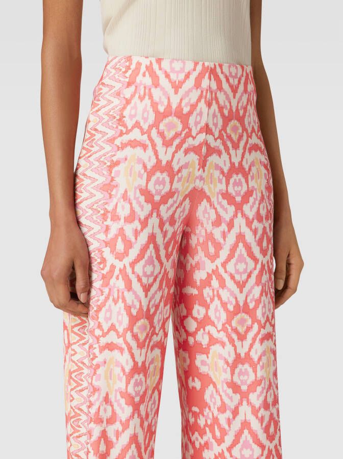Oui Broek met all-over motief