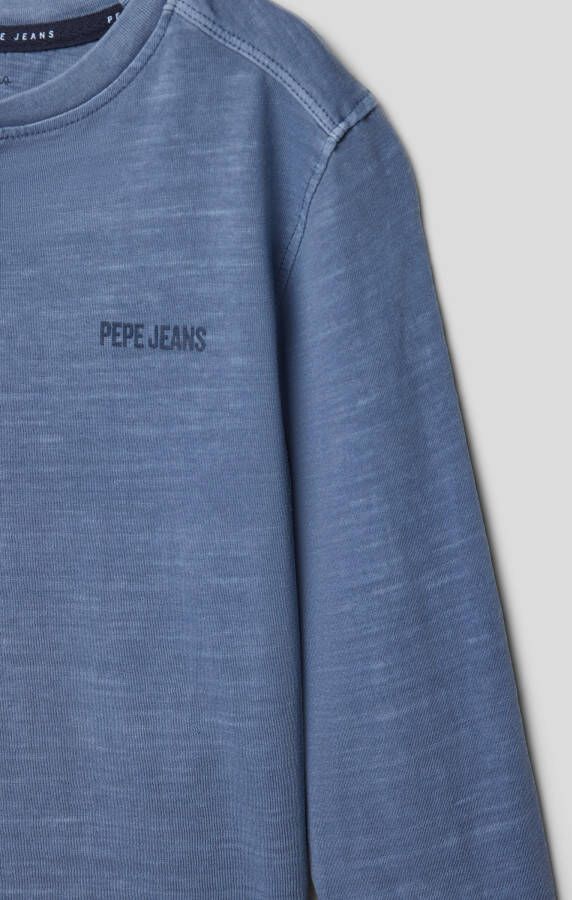 Pepe Jeans Shirt met lange mouwen en labelprint model 'BRANDON'