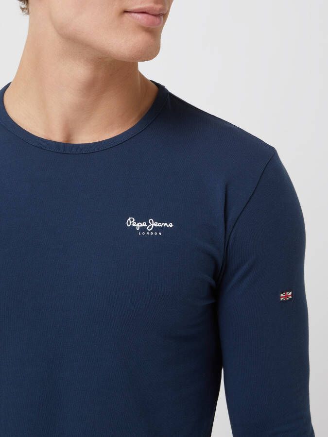 Pepe Jeans Slim fit shirt met lange mouwen en logoprint