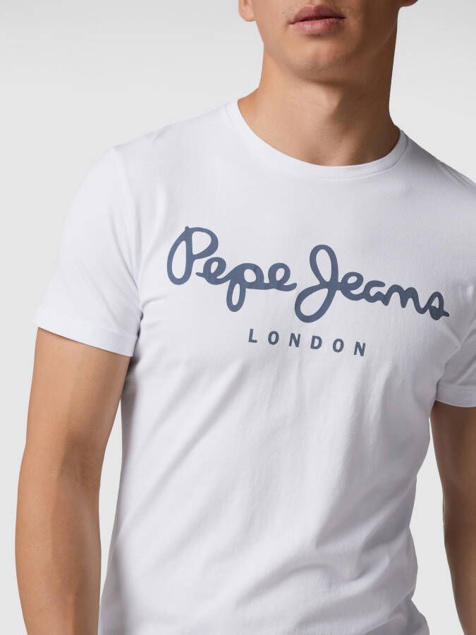 Pepe Jeans Slim fit T-shirt met logo
