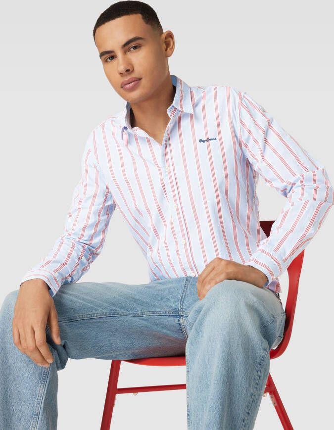 Pepe Jeans Slim fit vrijetijdsoverhemd met streepmotief model 'LISTER'