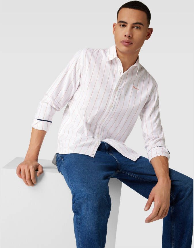 Pepe Jeans Slim fit vrijetijdsoverhemd met streepmotief model 'LYNTON'