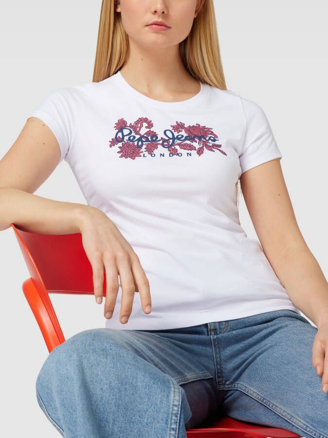 Pepe Jeans T-shirt met labelprint model 'NEREA'
