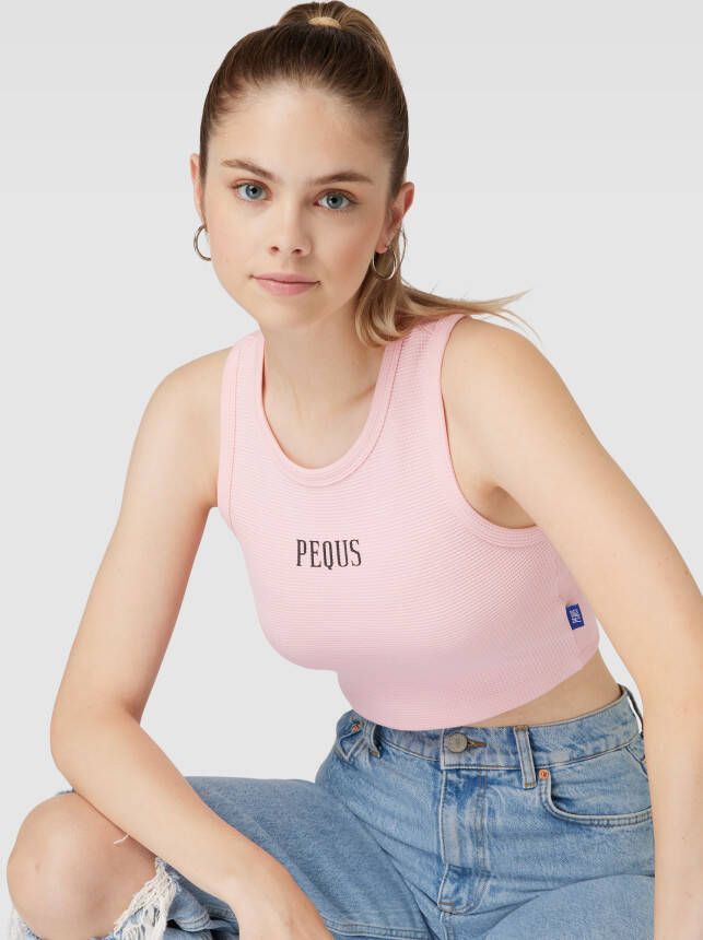 PEQUS Korte top met labelprint - Foto 2