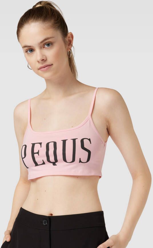 PEQUS Korte top met labelprint - Foto 2