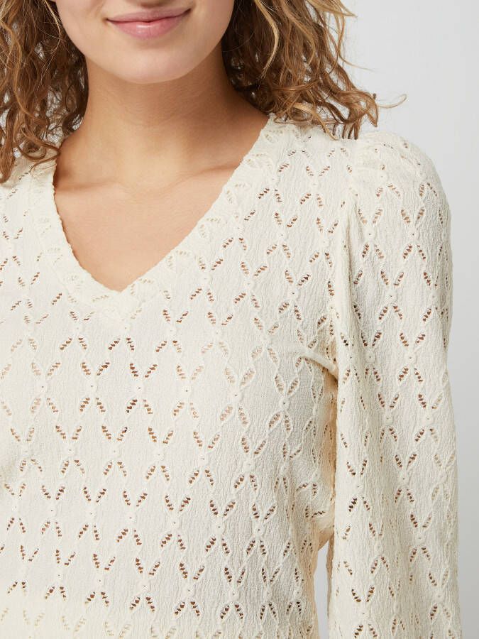 Pieces Pullover met gaatjesmotief model 'Christy'