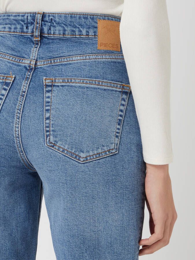 Pieces Wide fit high waist jeans met stretch model 'Holly' - Foto 4