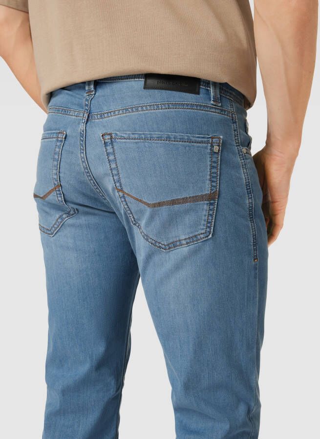 Pierre Cardin Tapered fit jeans van katoen met labelpatch model 'Lyon'