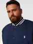POLO Ralph Lauren Big & Tall +size sweatvest met contrastbies cruise navy clubhouse cream - Thumbnail 4