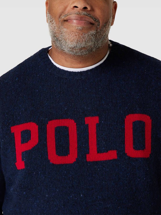 Polo Ralph Lauren Big & Tall PLUS SIZE gebreide pullover met labeldetail