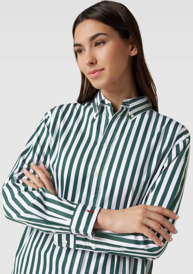 Polo Ralph Lauren Gestreept Casual Overhemd met Geknoopte Kraag Groen Dames - Foto 4