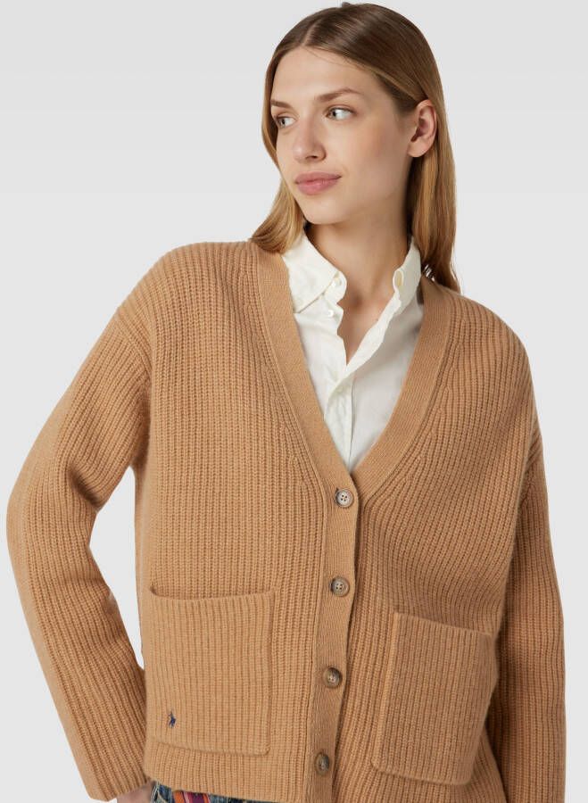 Polo Ralph Lauren Cardigan van een mix van katoen en kasjmier met labelstitching