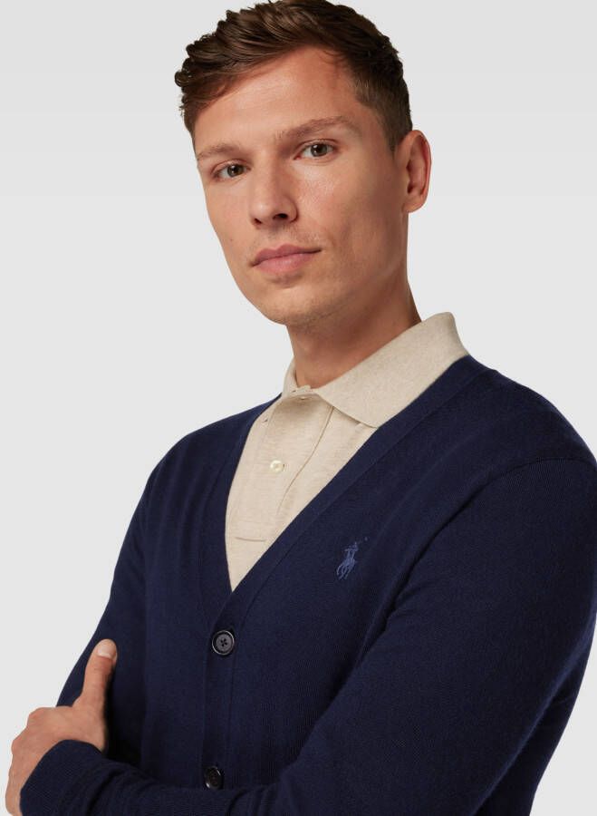 Polo Ralph Lauren Cardigan van lanawol met labelstitching