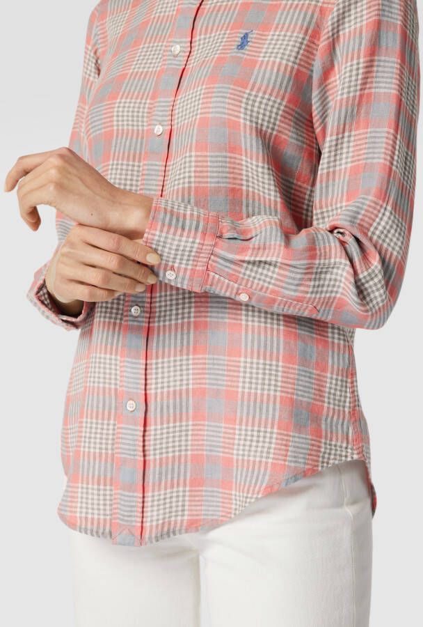 Polo Ralph Lauren Classic fit linnen blouse met ruitmotief - Foto 2
