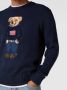 Polo Ralph Lauren Blauwe Ribgebreide Crewneck Sweaters met Polo Bear Blauw Heren - Thumbnail 6